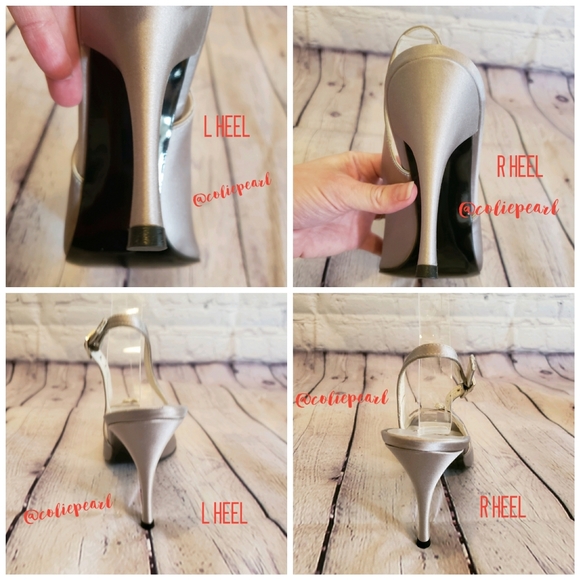 Stuart Weitzman Silver Satin Heels - Picture 5 of 9